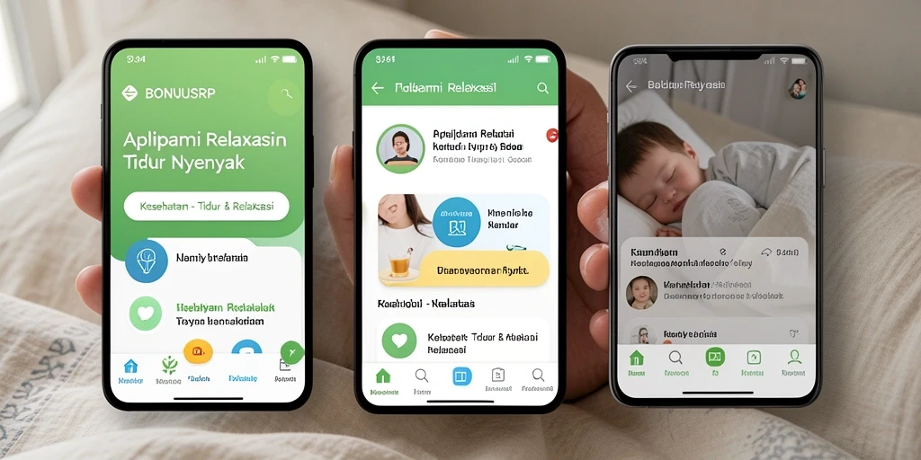 Antarmuka BONUSRP yang ramah pengguna dengan fitur Tidur & Relaksasi.