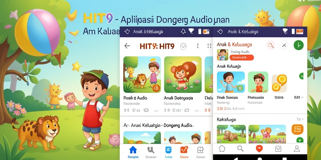 Antarmuka aplikasi HIT9 yang menarik dan ramah anak.
