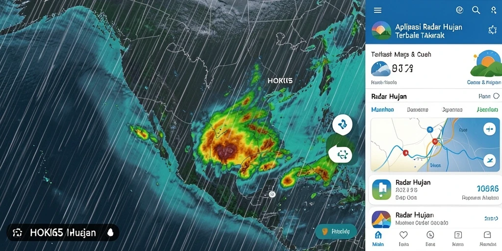 Antarmuka HOKI65 showing Radar Hujan yang informatif dan sederhana.