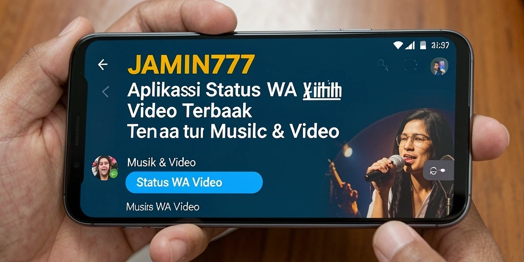 Antarmuka aplikasi JAMIN777 yang menarik untuk status WA video.