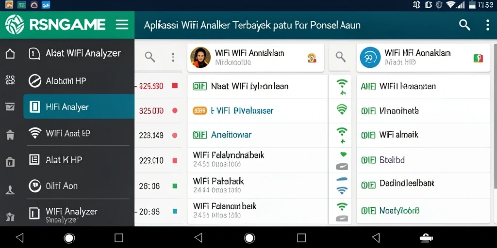 Tampilan antarmuka utama RSNGAME dengan analisis WiFi yang mendetail.